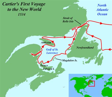 jacques cartier voyage map